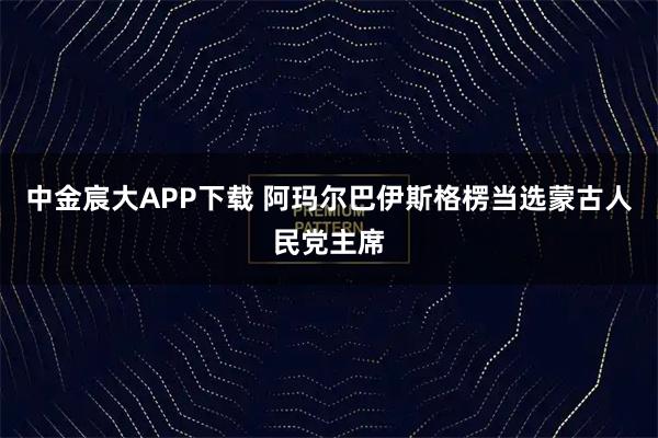 中金宸大APP下载 阿玛尔巴伊斯格楞当选蒙古人民党主席